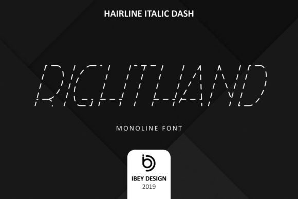 Righ THand Hairline Italic Dash Font for Creative Projects